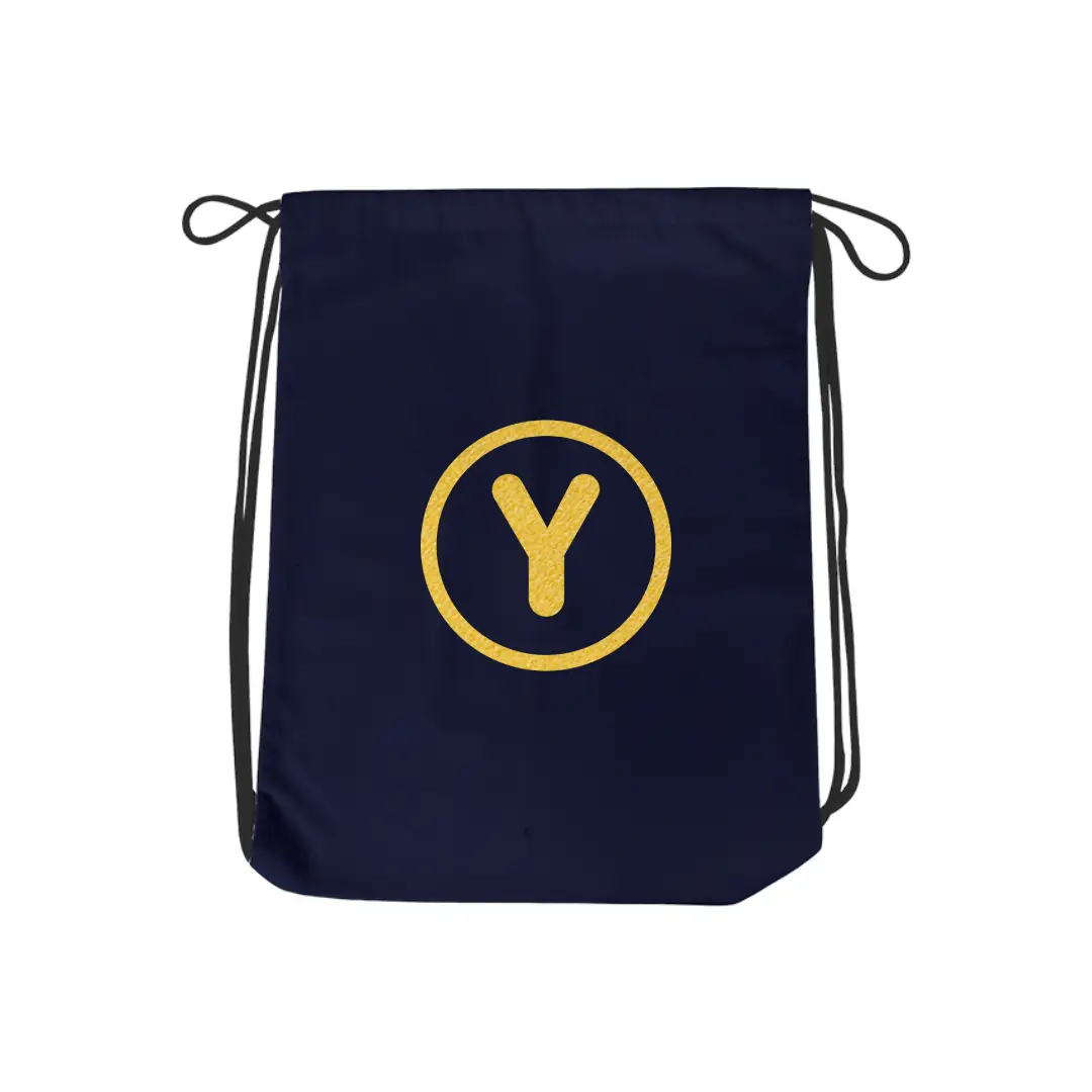 Y Alphabet Reflective Shiny Print Cotton Drawstring Bag - Image 3