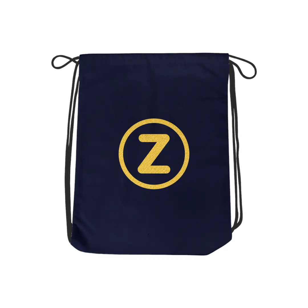 Z Alphabet Reflective Shiny Print Cotton Drawstring Bag - Image 4