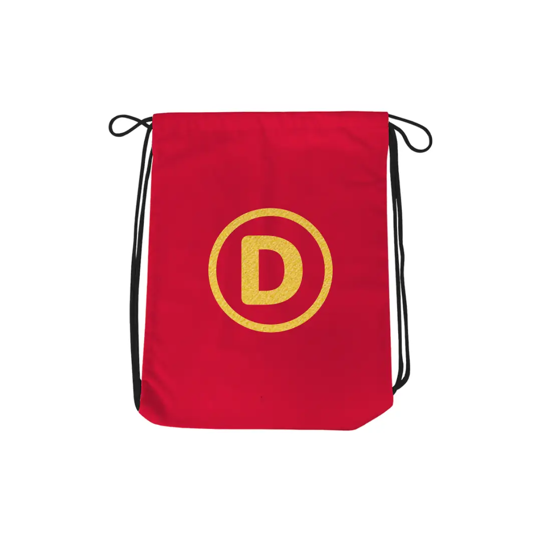 D Alphabet Reflective Shiny Print Cotton Drawstring Bag - Image 6