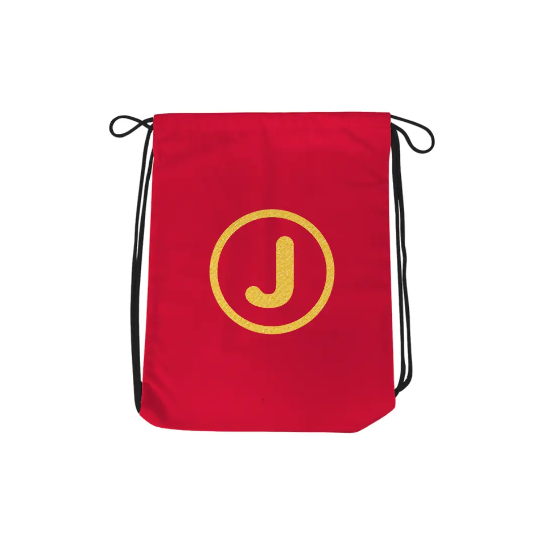J Alphabet Reflective Shiny Print Cotton Drawstring Bag - Image 5