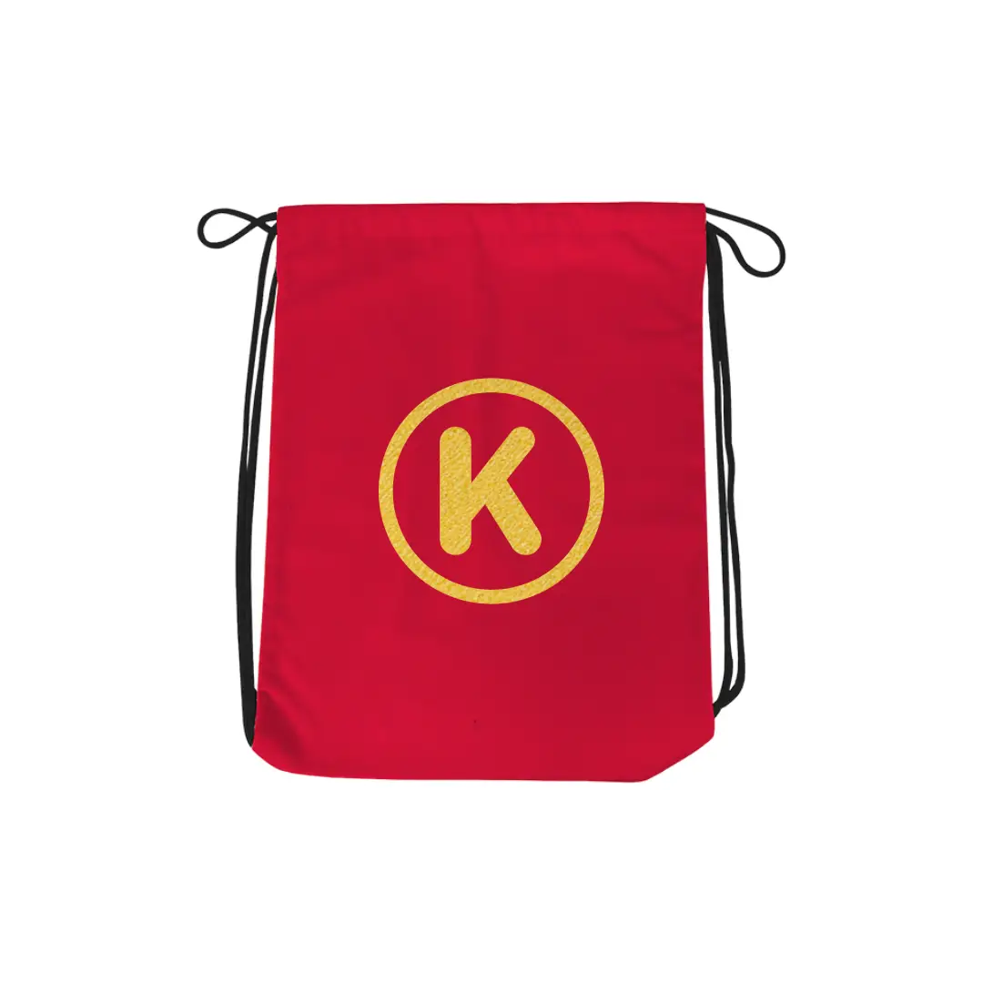 K Alphabet Reflective Shiny Print Cotton Drawstring Bag - Image 5