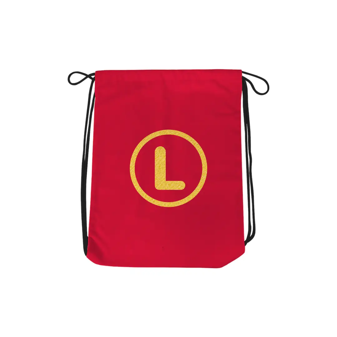 L Alphabet Reflective Shiny Print Cotton Drawstring Bag - Image 6