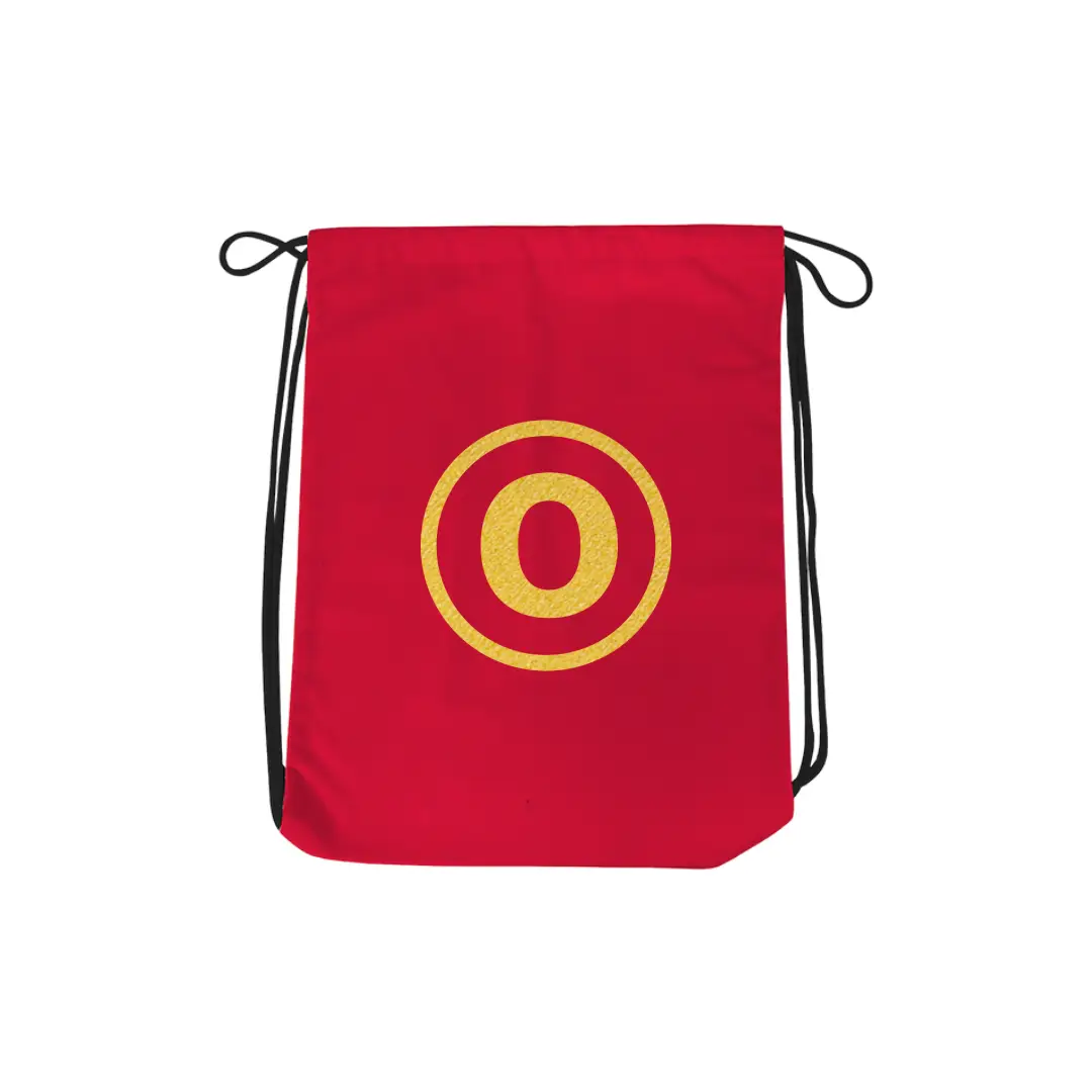 O Alphabet Reflective Shiny Print Cotton Drawstring Bag - Image 5