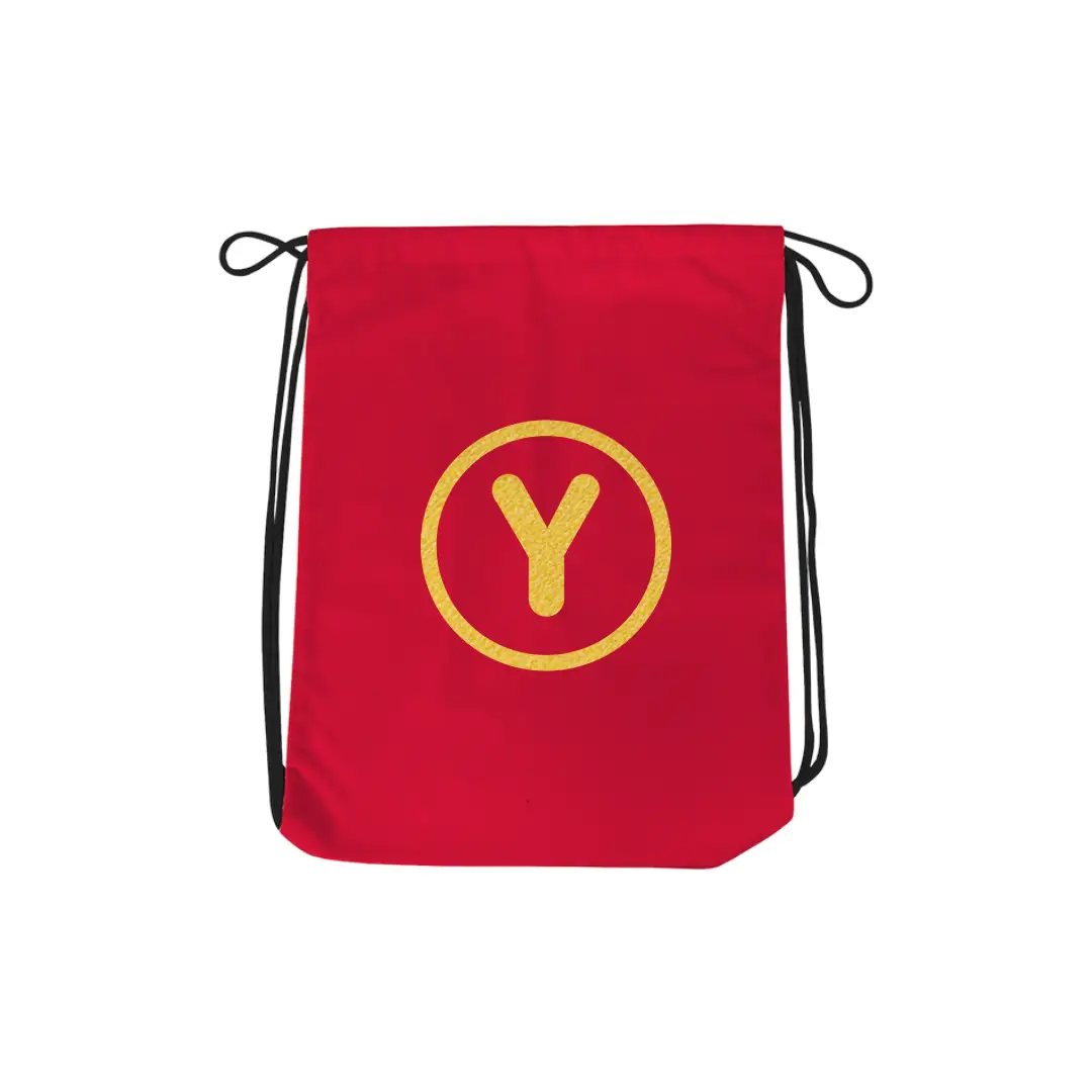 Y Alphabet Reflective Shiny Print Cotton Drawstring Bag - Image 5