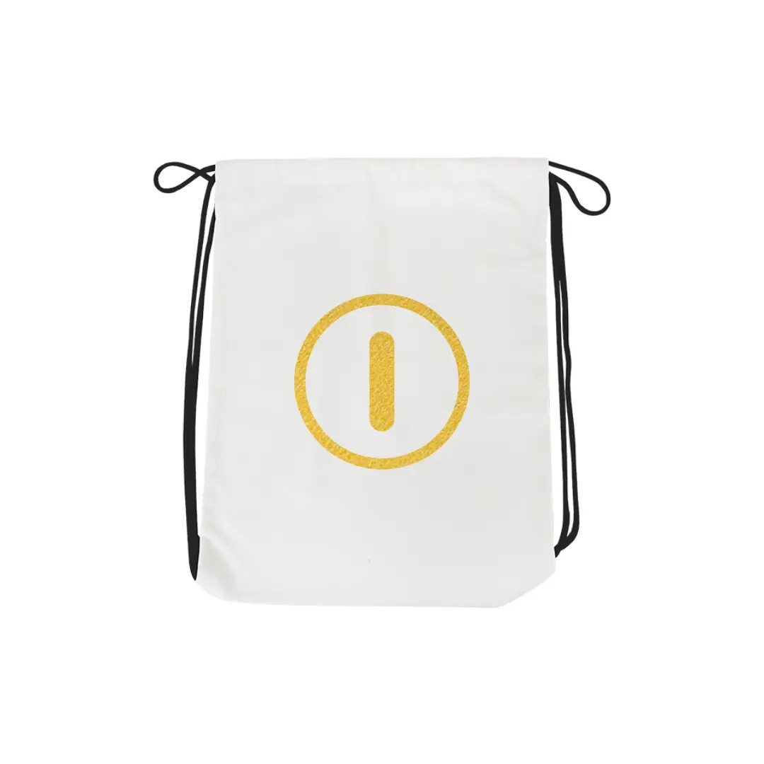 I Alphabet Reflective Shiny Print Cotton Drawstring Bag - Image 2