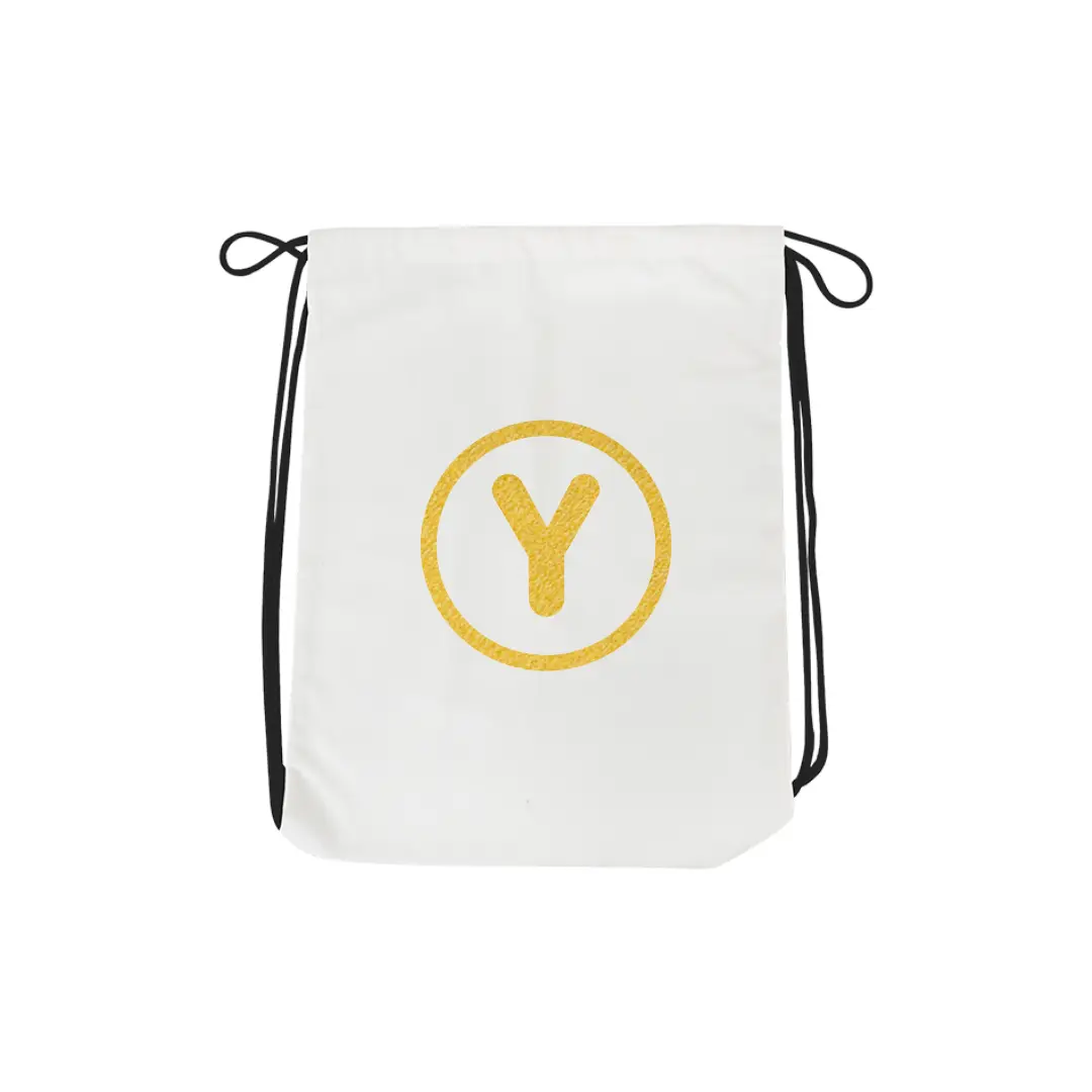 Y Alphabet Reflective Shiny Print Cotton Drawstring Bag - Image 2