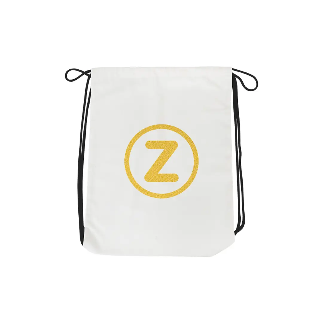Z Alphabet Reflective Shiny Print Cotton Drawstring Bag - Image 2