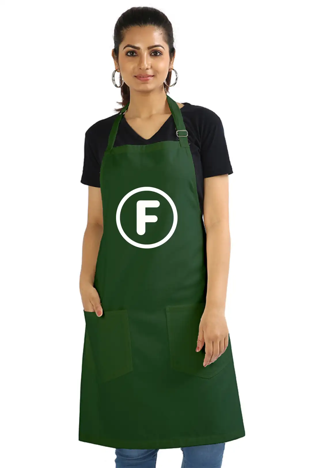 F Alphabet Cotton Green Apron