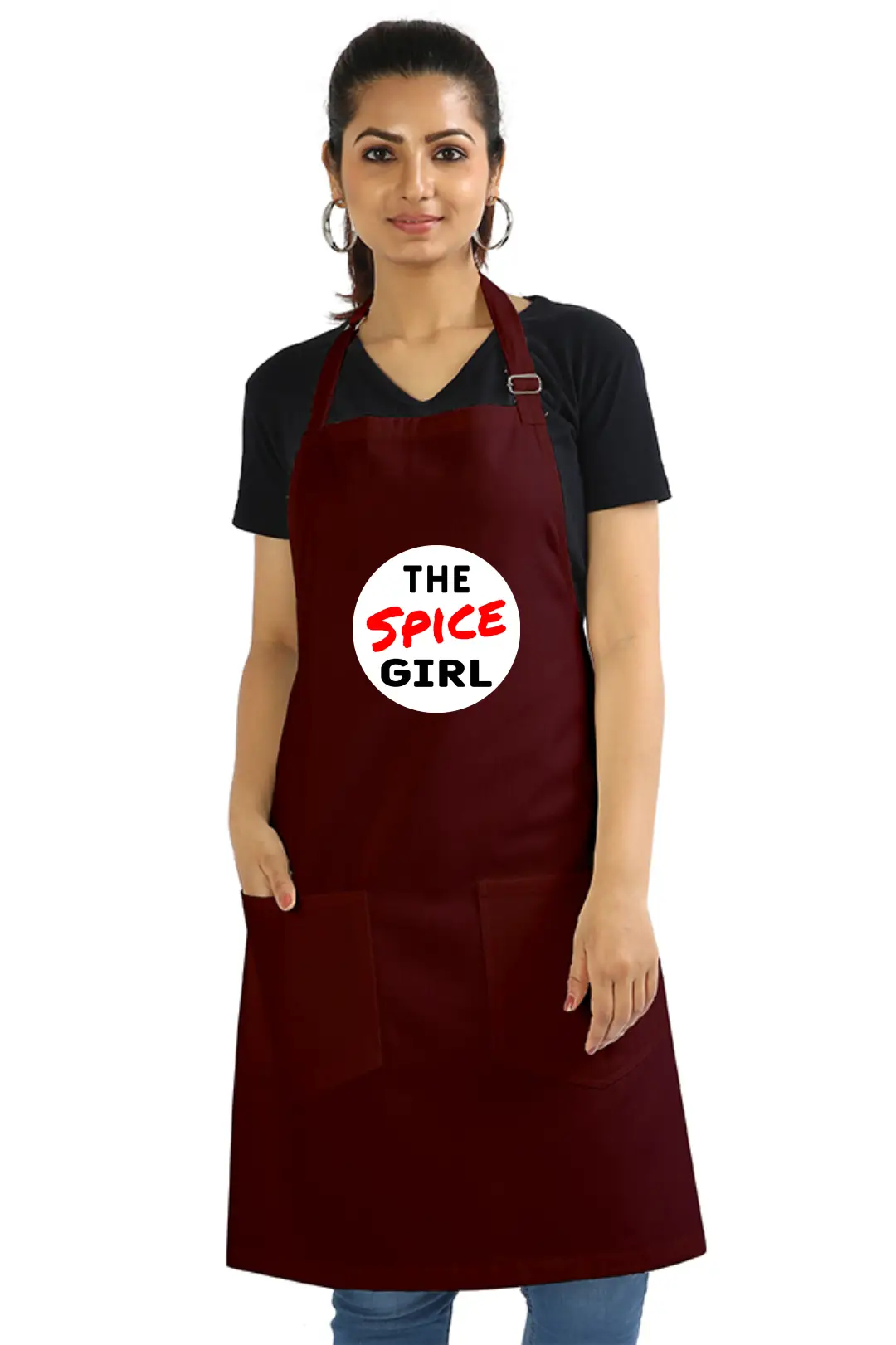 Maroon Color The Spice Girl Cotton Apron