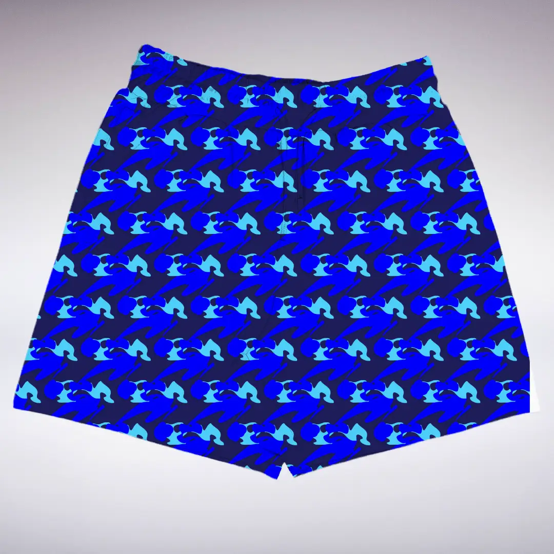 Blue Camouflage Regular Fit Shorts