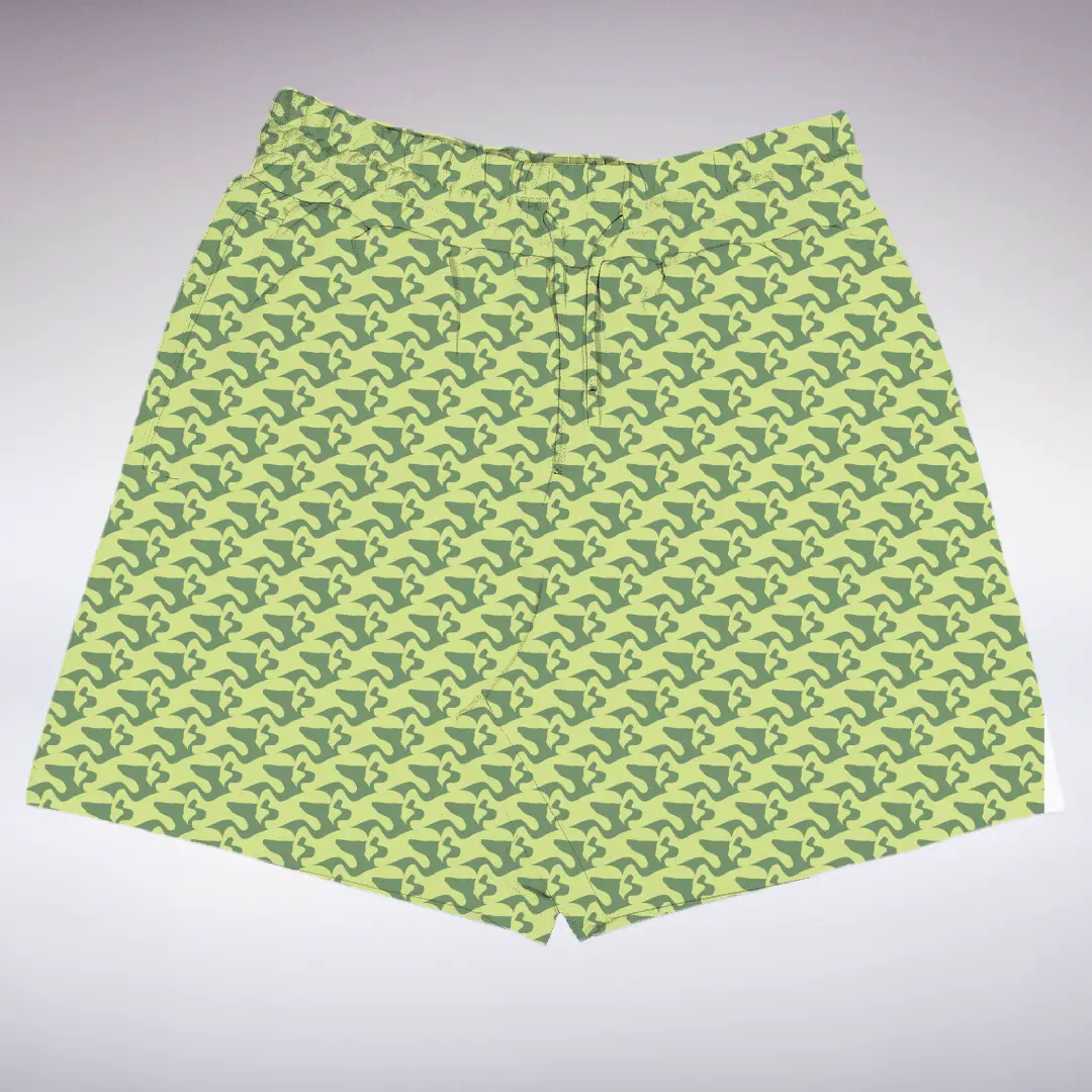 Lime Green Camouflage Regular Fit Shorts