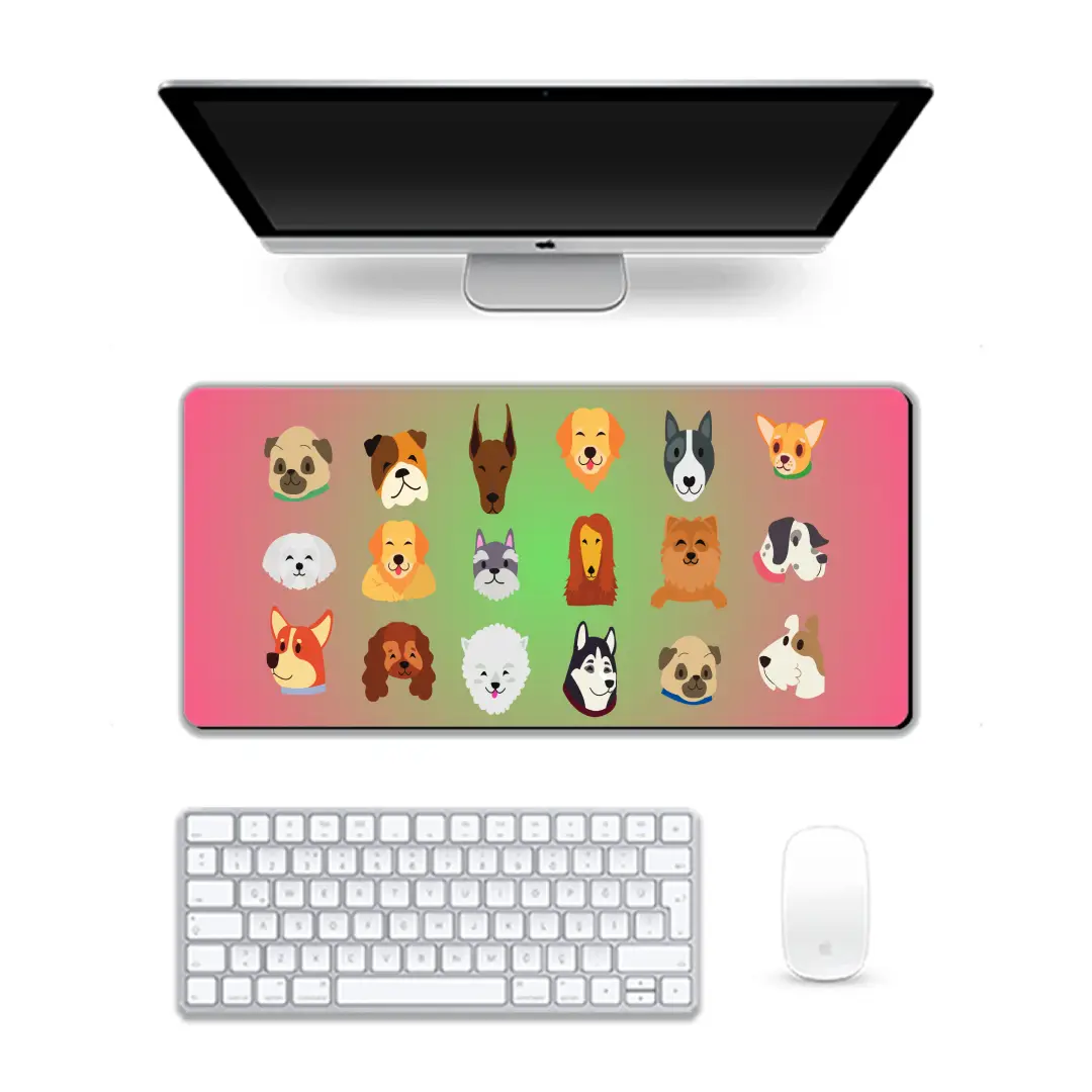 Dog Faces Printed Gaming Mouse Pad