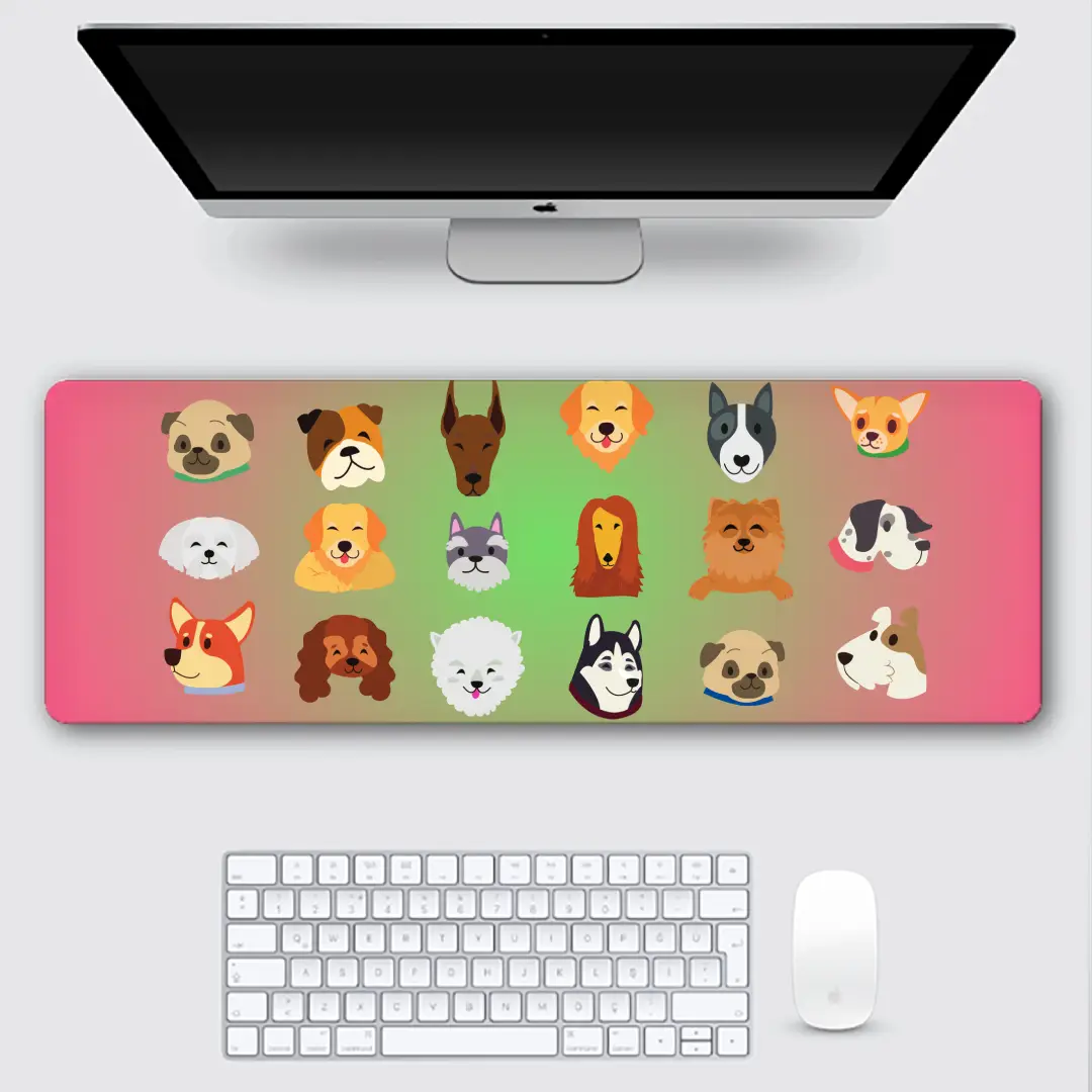 Dog Faces Printed Gaming Mouse Pad - Image 2