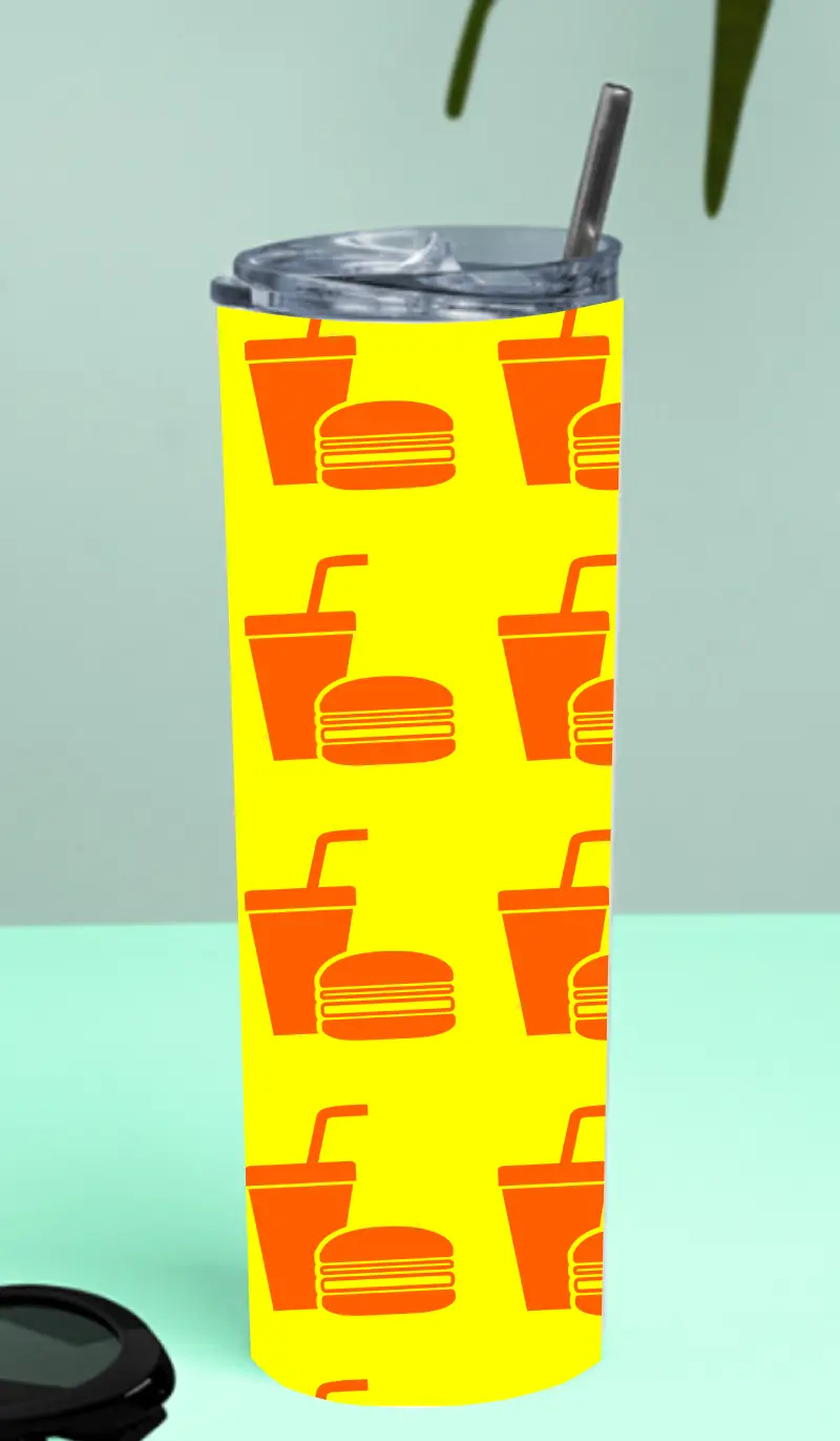 Fast Food Stainless Steel Tumbler Bottle With Straw And Leak Proof Lid