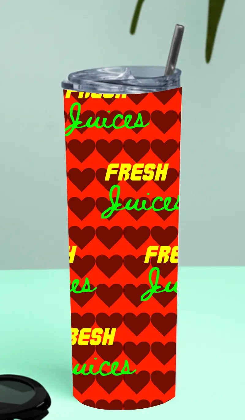 Fresh Juices Stainless Steel Tumbler Bottle With Straw And Leak Proof Lid