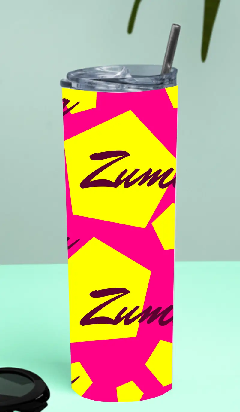 Zumba Stainless Steel Tumbler Bottle With Straw And Leak Proof Lid