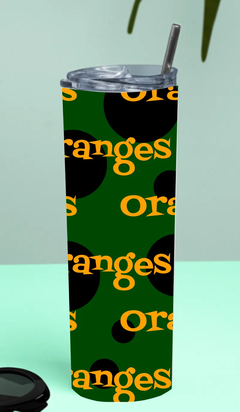 Oranges Stainless Steel Tumbler Bottle With Straw And Leak Proof Lid