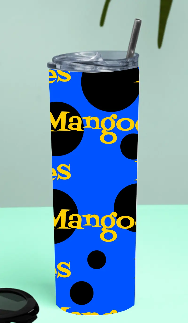 Mangoes Stainless Steel Tumbler Bottle With Straw And Leak Proof Lid