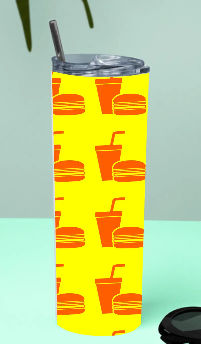 Fast Food Stainless Steel Tumbler Bottle With Straw And Leak Proof Lid - Image 2