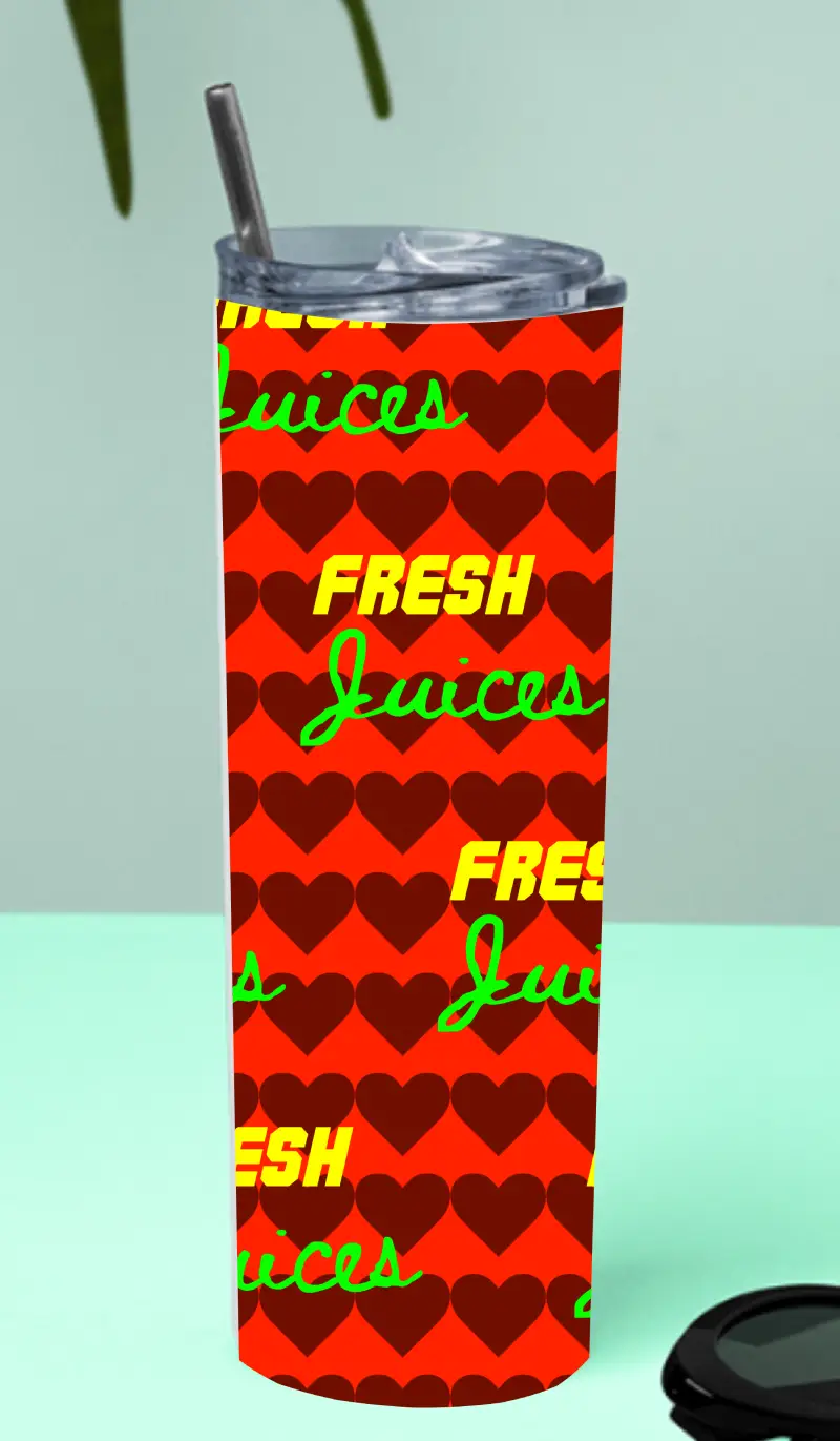 Fresh Juices Stainless Steel Tumbler Bottle With Straw And Leak Proof Lid - Image 2