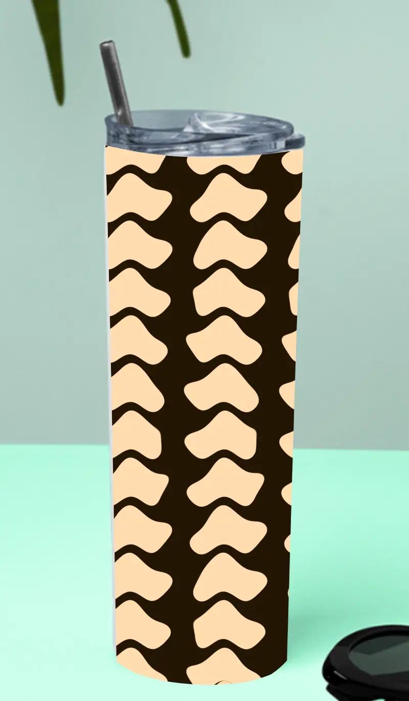 Abstract Pattern Stainless Steel Tumbler Bottle With Straw And Leak Proof Lid - Image 2