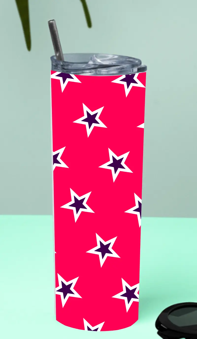 Stars Stainless Steel Tumbler Bottle With Straw And Leak Proof Lid - Image 2