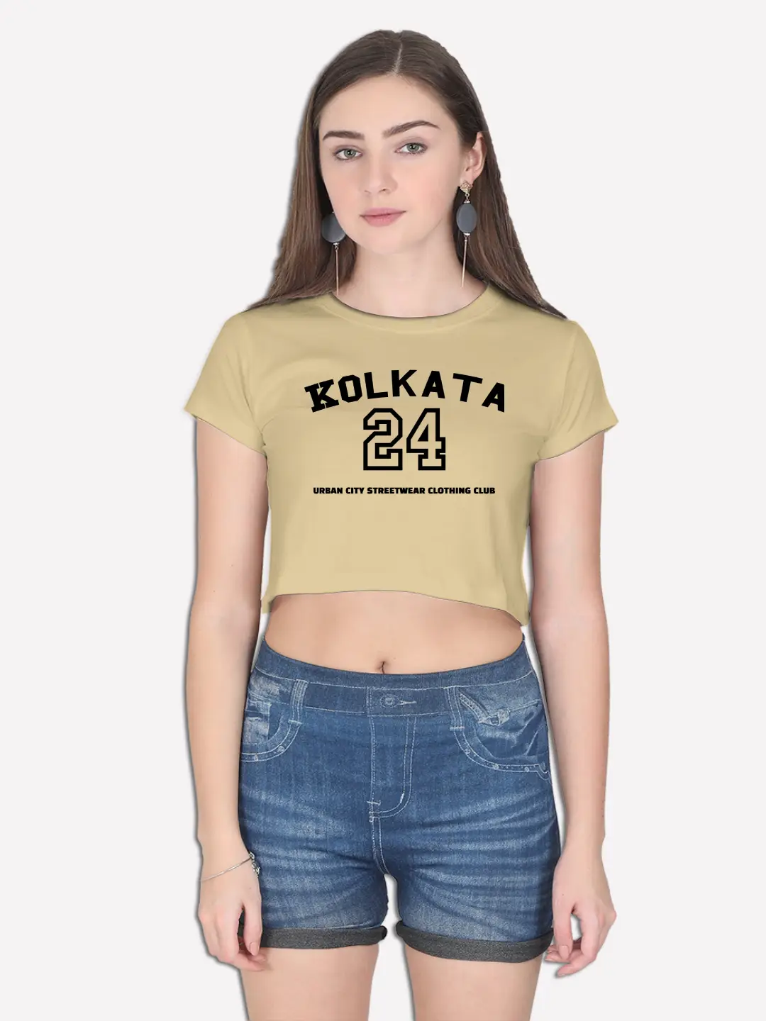 Kolkata Urban City Streetwear Cotton Crop Top