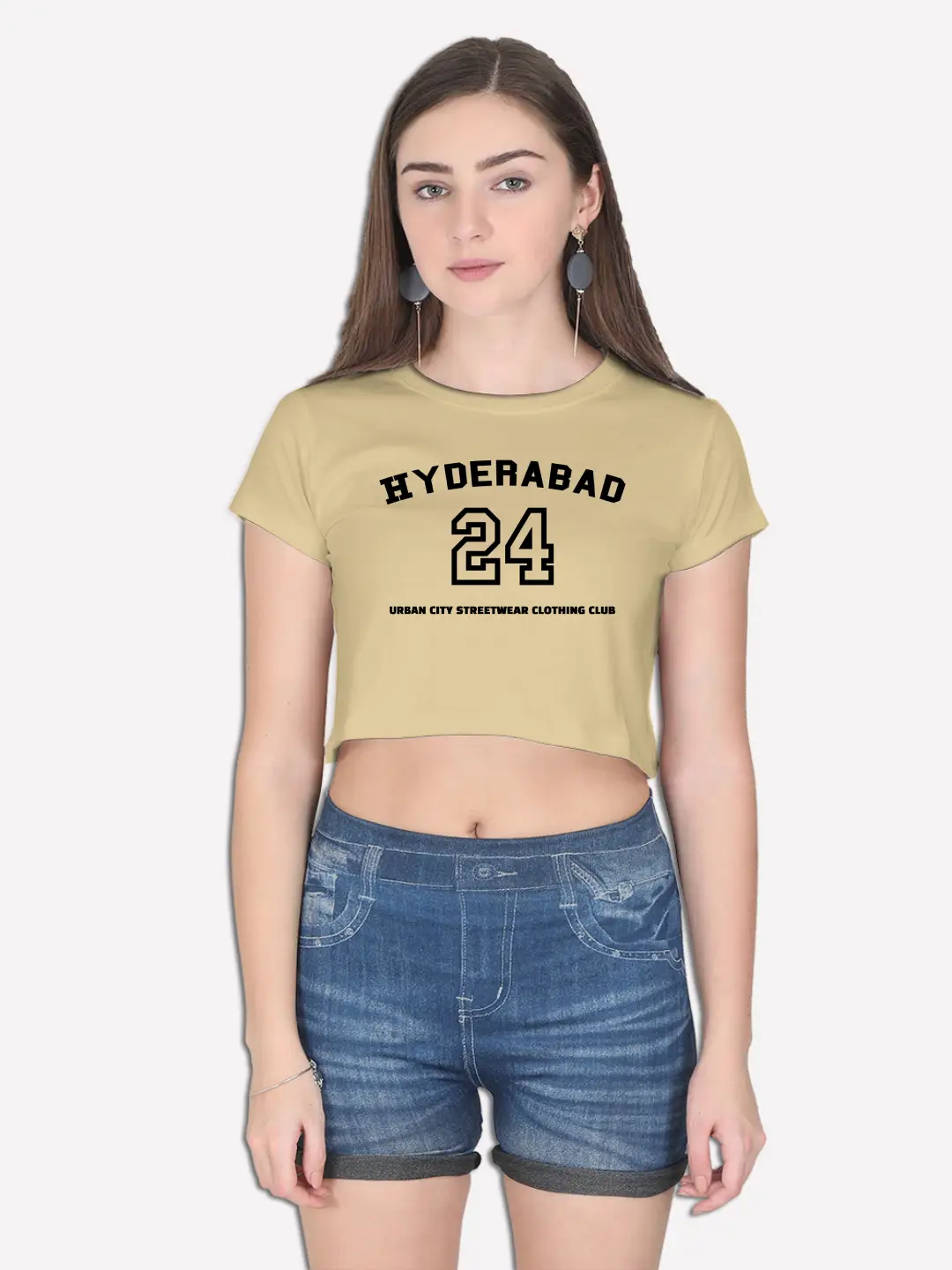 Hyderabad Urban City Streetwear Cotton Crop Top
