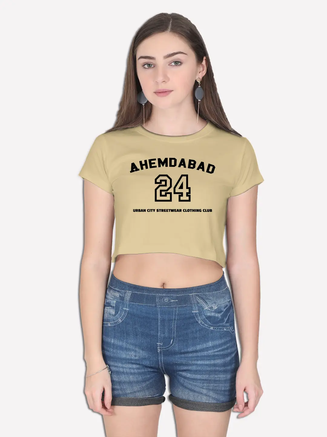 Ahemdabad Urban City Streetwear Cotton Crop Top