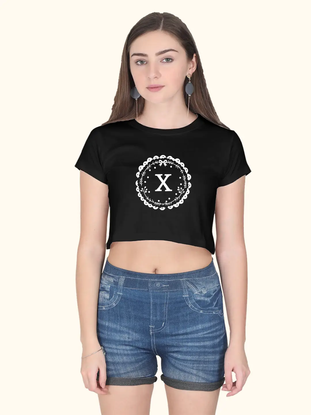 X Alphabet Cotton Crop Top - Image 10