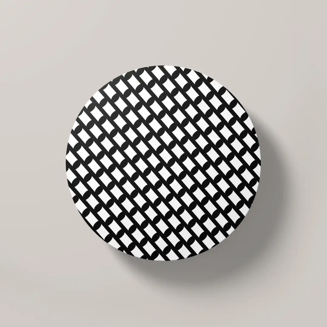 Black White Color Set Of Six Round Tea Coaster - Image 2