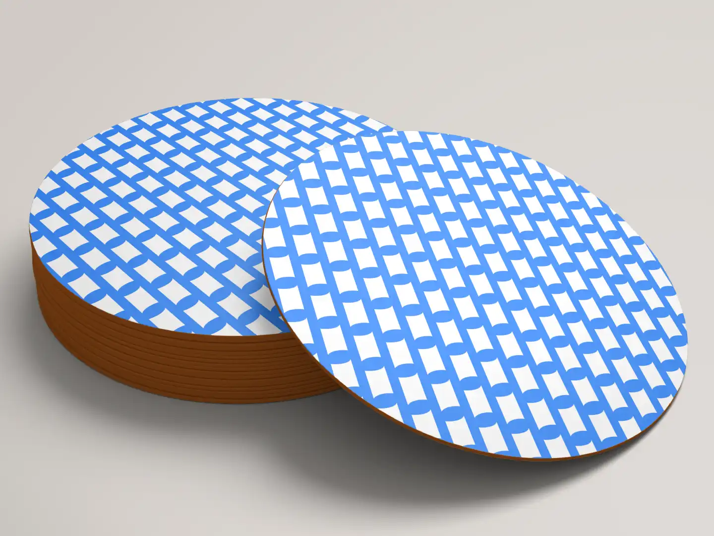 Blue Color Set Of Six Round Tea Coaster - Image 3