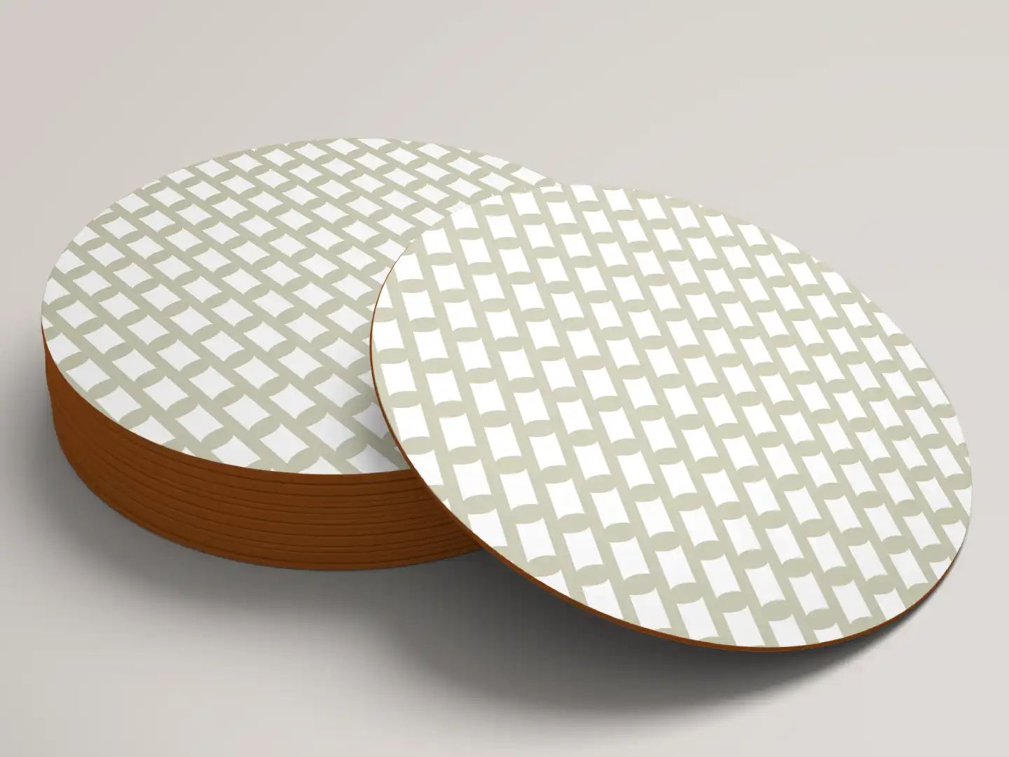 Green Teal Color Set Of Six Round Tea Coaster - Image 3