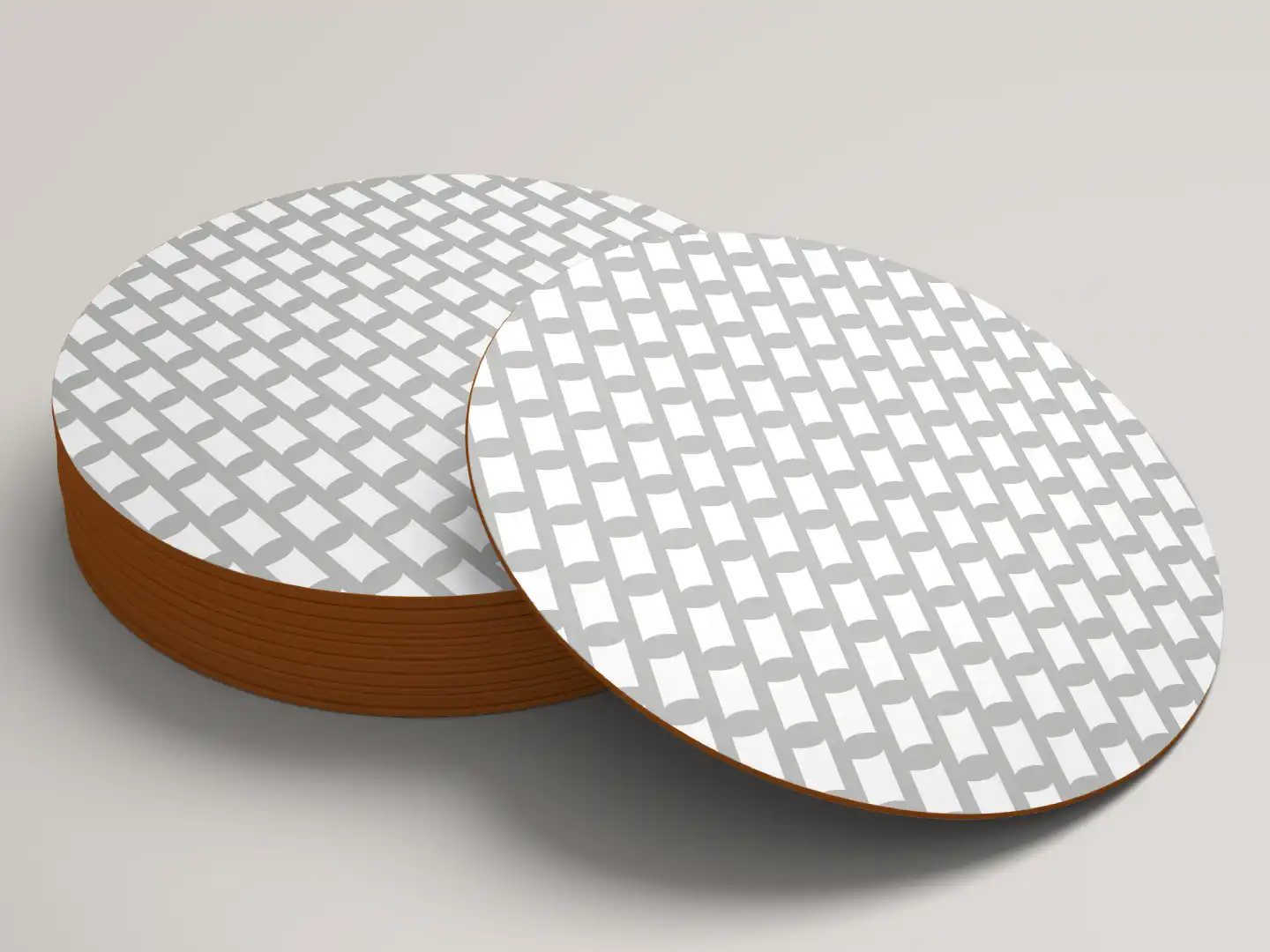 Grey Color Set Of Six Round Tea Coaster - Image 3