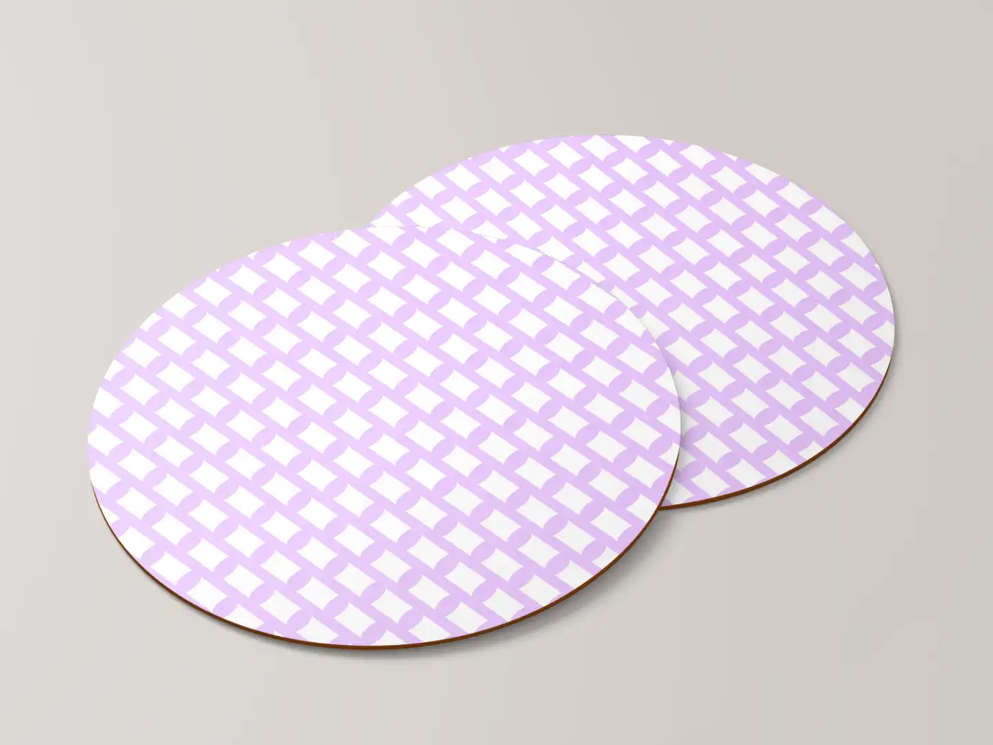 Pink Color Set Of Six Round Tea Coaster