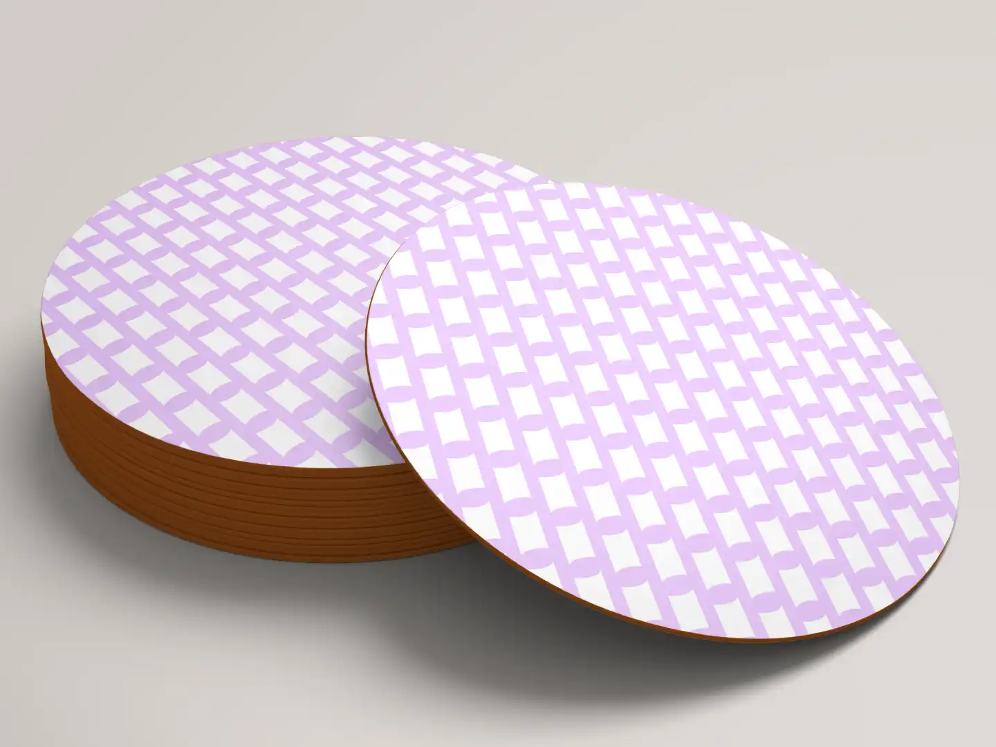 Pink Color Set Of Six Round Tea Coaster - Image 3