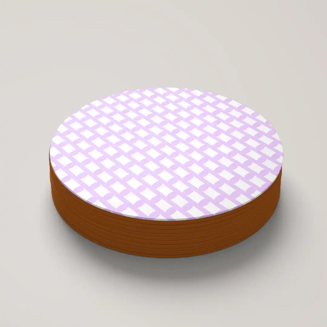 Pink Color Set Of Six Round Tea Coaster - Image 4
