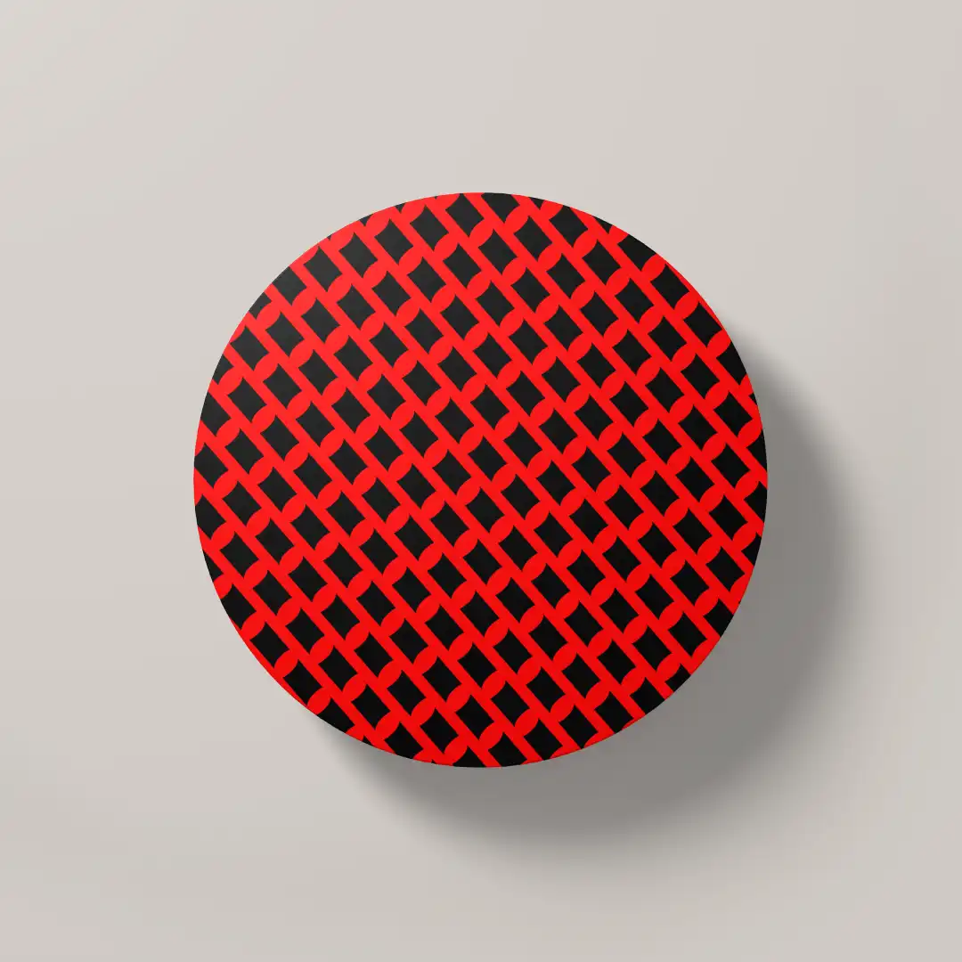 Red Black Color Set Of Six Round Tea Coaster - Image 2