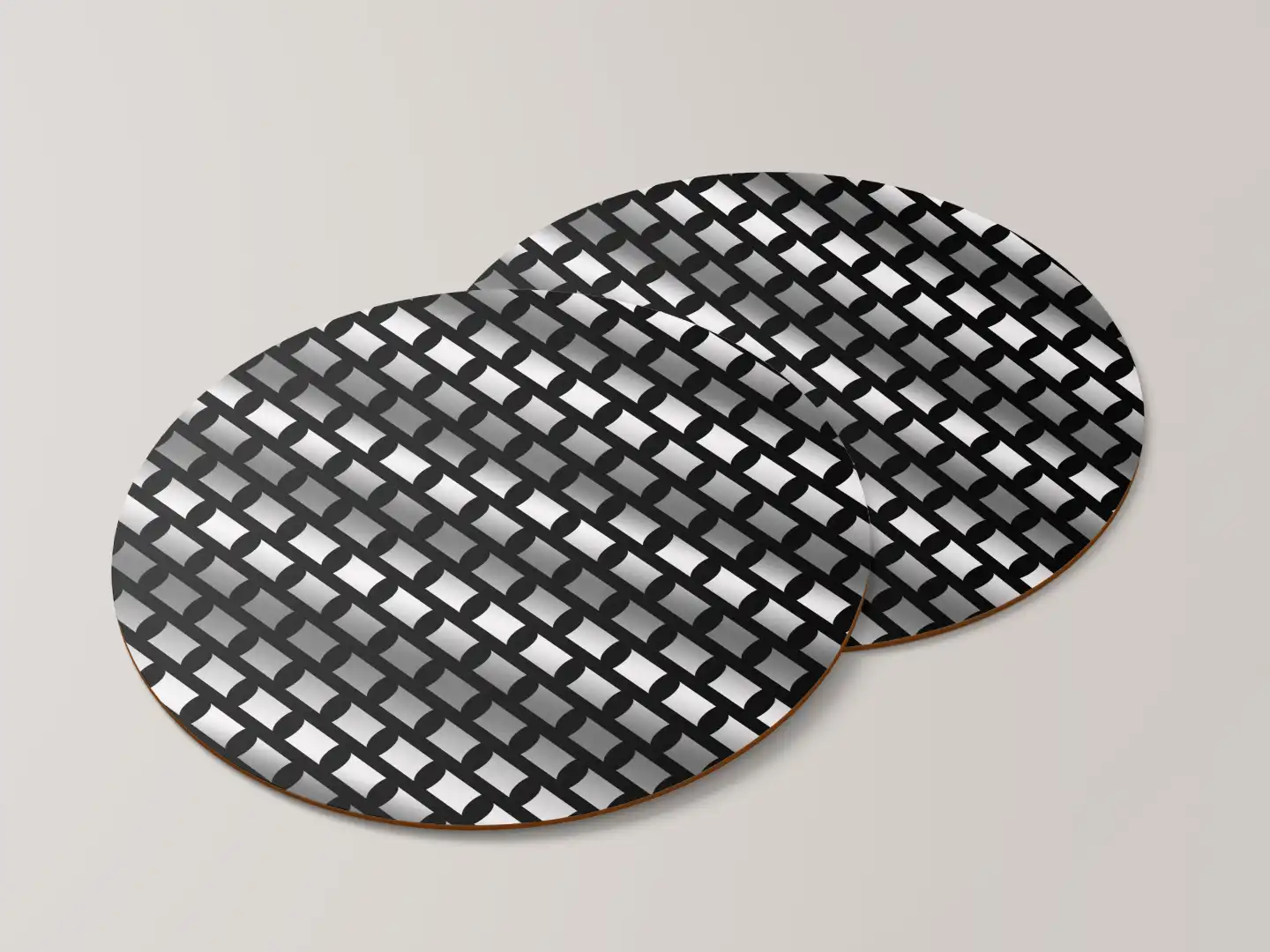 Silver Color Color Set Of Six Round Tea Coaster