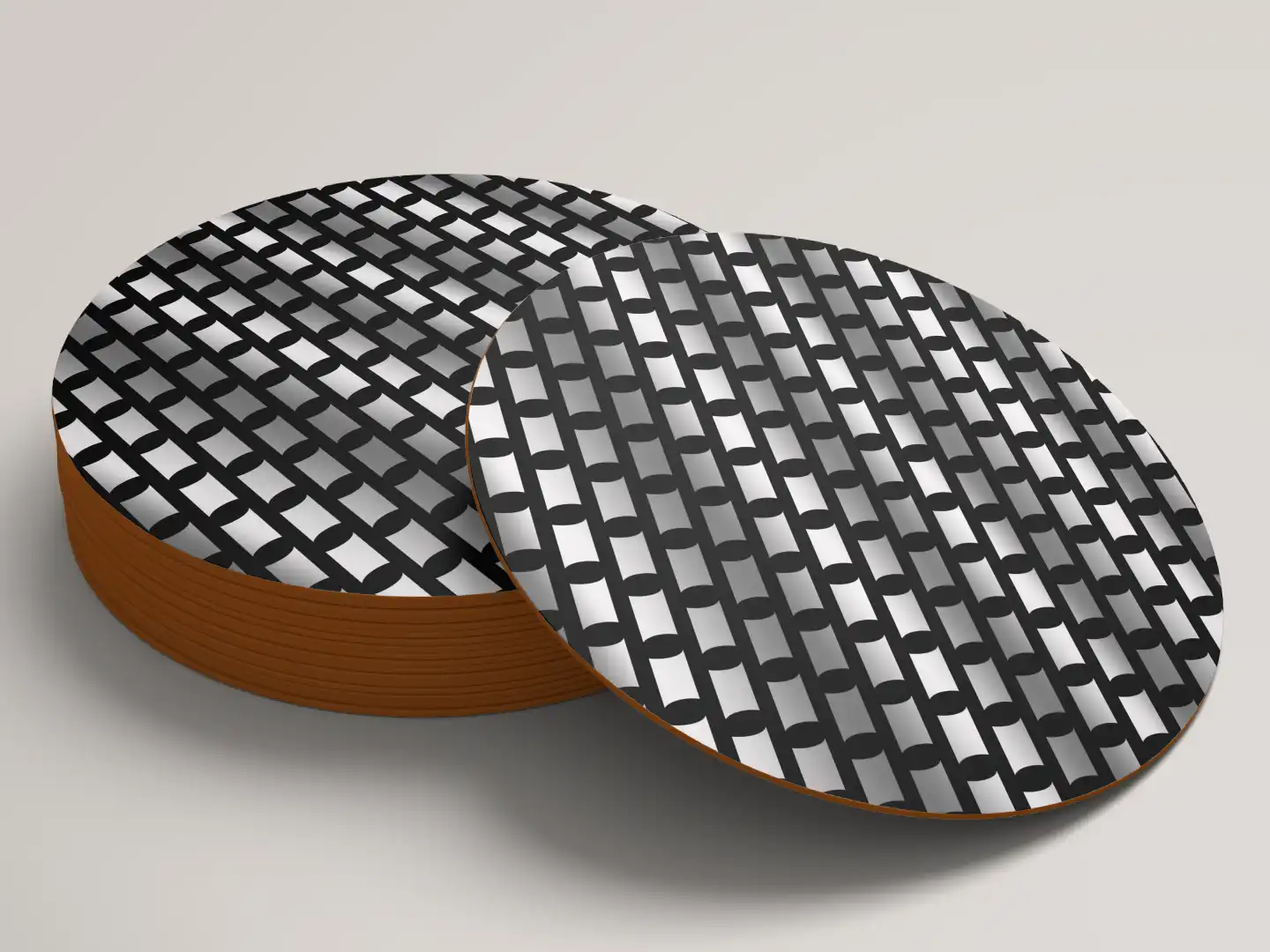 Silver Color Color Set Of Six Round Tea Coaster - Image 3