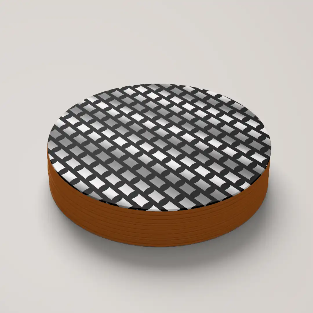 Silver Color Color Set Of Six Round Tea Coaster - Image 4