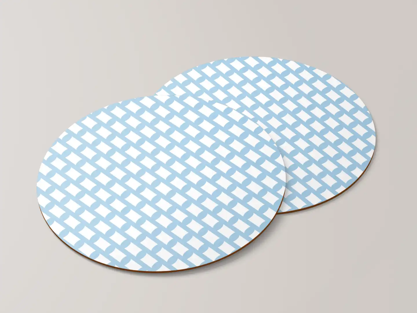 Sky Blue Color Set Of Six Round Tea Coaster