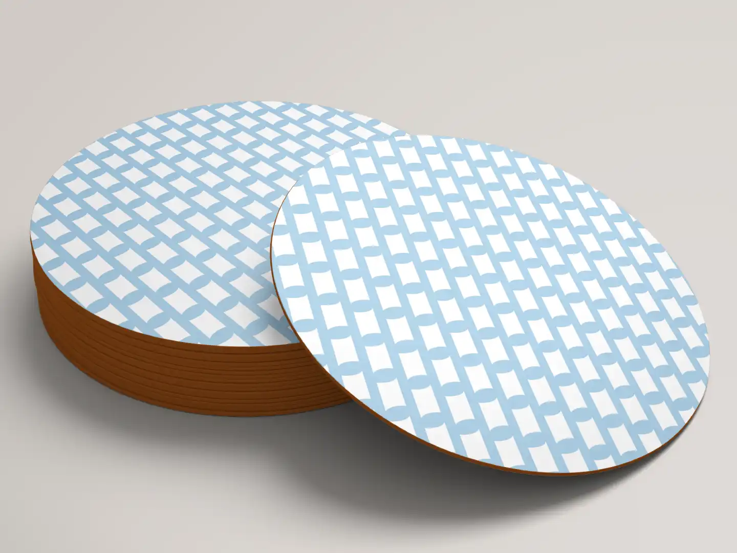 Sky Blue Color Set Of Six Round Tea Coaster - Image 3