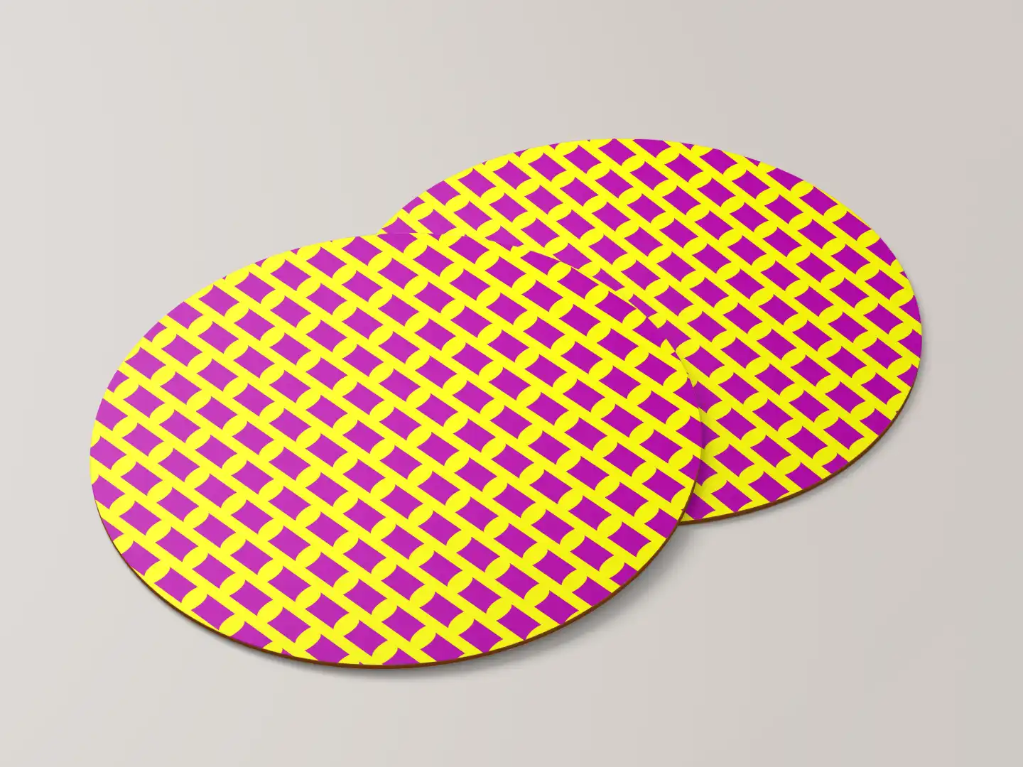 Yellow Rani Color Set Of Six Round Tea Coaster