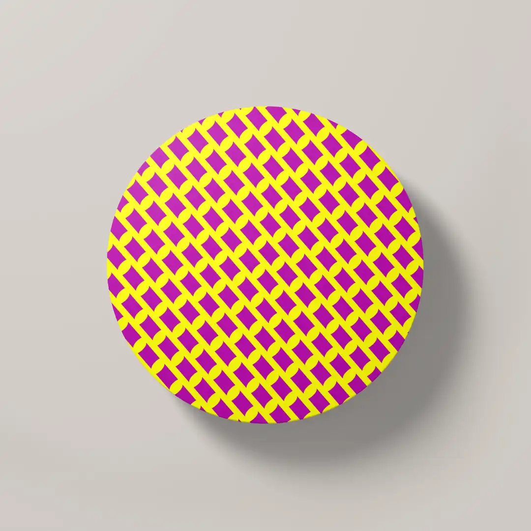 Yellow Rani Color Set Of Six Round Tea Coaster - Image 2