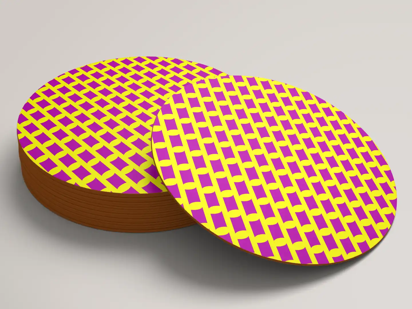 Yellow Rani Color Set Of Six Round Tea Coaster - Image 3