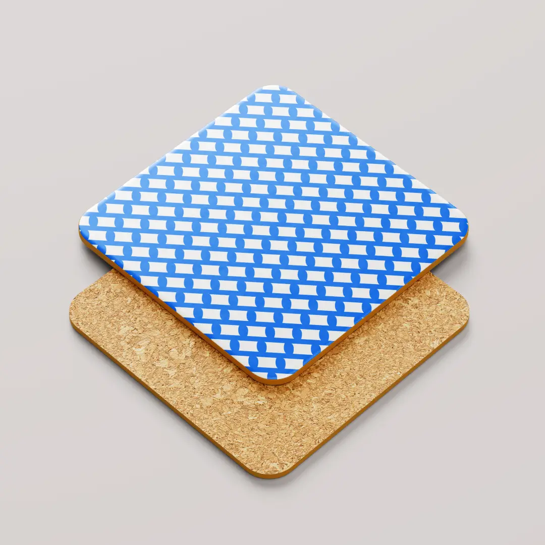 Blue Color Set Of Six Square Tea Coaster