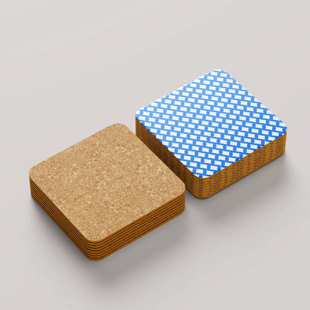 Blue Color Set Of Six Square Tea Coaster - Image 3