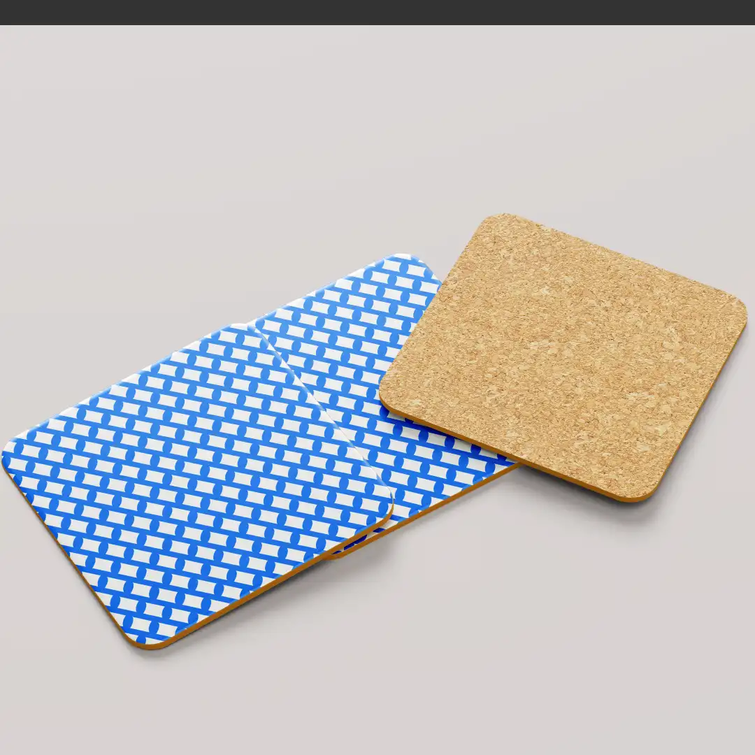 Blue Color Set Of Six Square Tea Coaster - Image 4