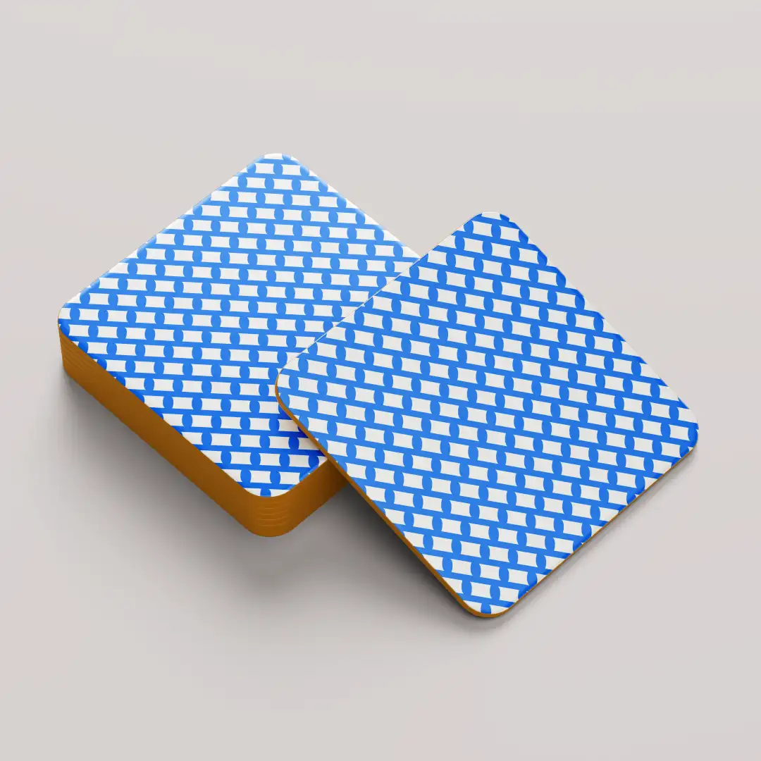 Blue Color Set Of Six Square Tea Coaster - Image 5